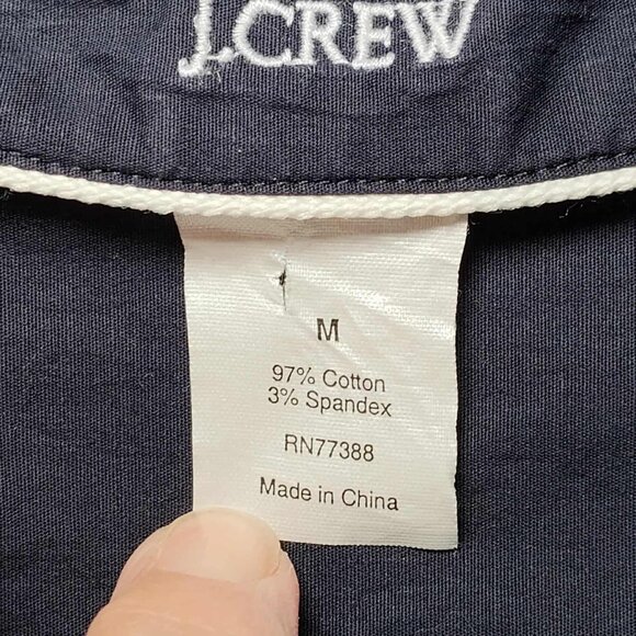 J Crew Basic Navy Blue 3/4 Sleeve Button Up Shirt Size M - Picture 3 of 12